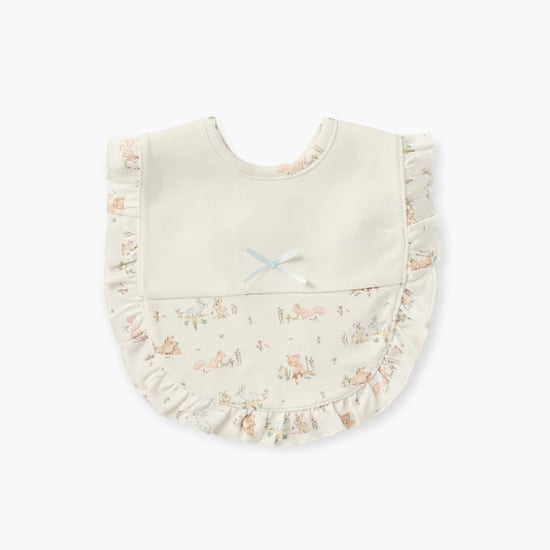 Giggles Printed Bib with Button Closure