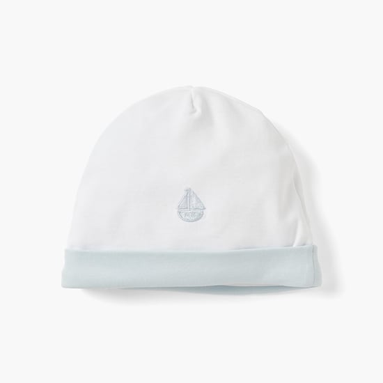 Giggles Sail Boat Embroidered Beanie
