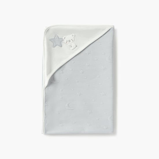 Giggles Moon and Star Embossed Receiving Blanket - 70x70 cm