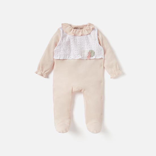 Giggles Panelled Closed Feet Sleepsuit with Long Sleeves