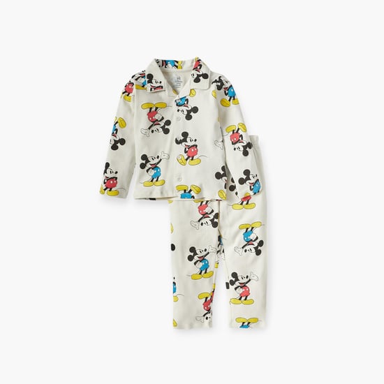 All-Over Mickey Mouse Print Shirt and Pyjama Set