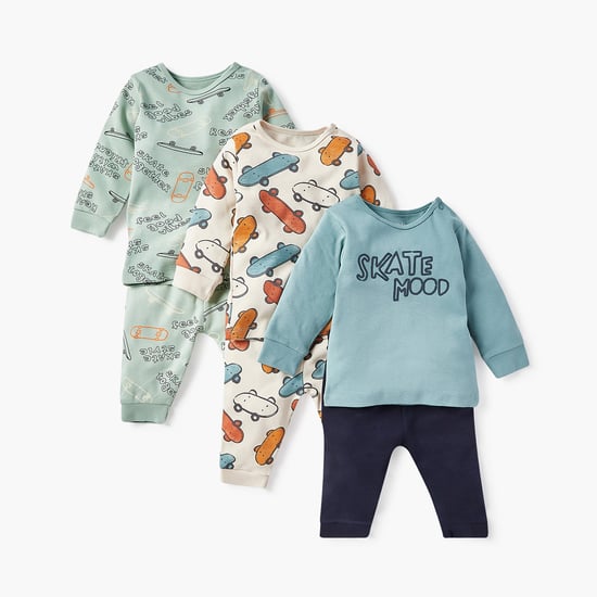 Juniors Gamer Print T-shirt with Pyjama - Set of 3