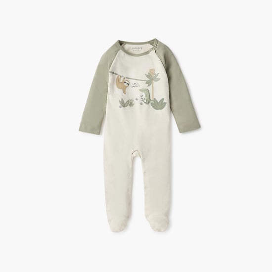 Juniors Printed Closed Feet Sleepsuit with Long Sleeves