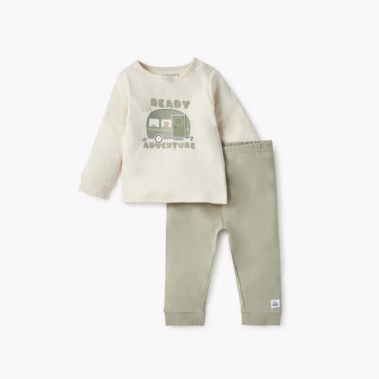 Juniors Applique Long Sleeve T-shirt and Pyjama Set
