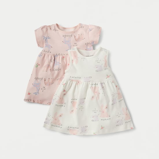 Juniors All-Over Animal Print A-line Dress - Set of 2
