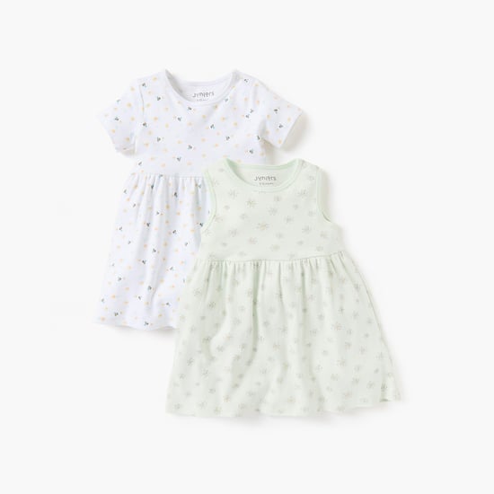 Juniors Floral Print A-Line Dress - Set of 2