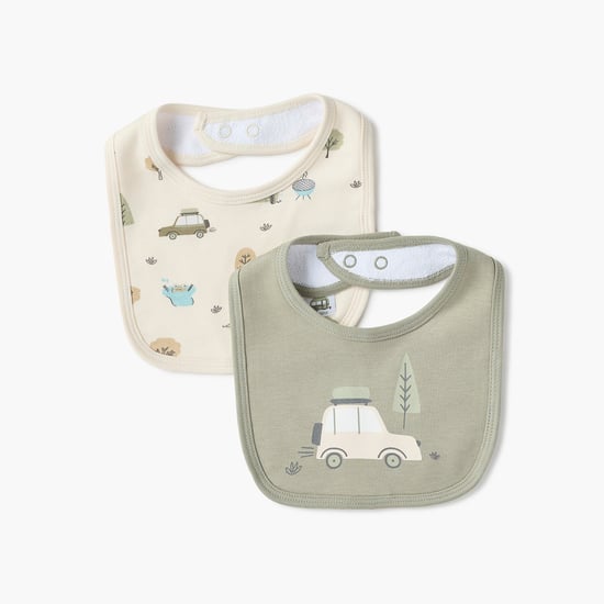 Juniors Printed Bib with Snap Button Closure - Set of 2