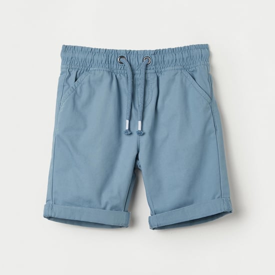 Juniors Solid Shorts with Drawstring Closure and Pockets
