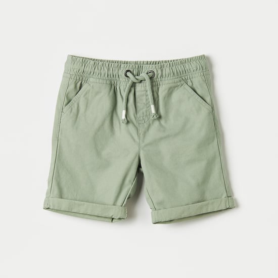 Juniors Solid Shorts with Drawstring Closure and Pockets