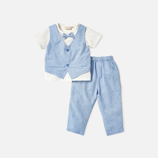 Juniors Striped Waistcoat with Pants and T-shirt