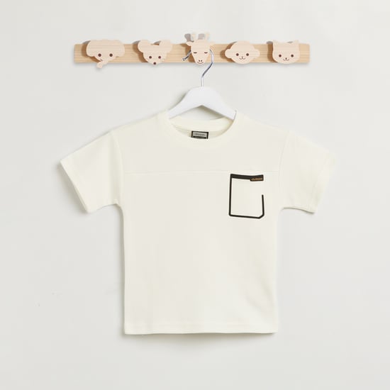 Kappa Panelled T-shirt with Chest Pocket and Short Sleeves