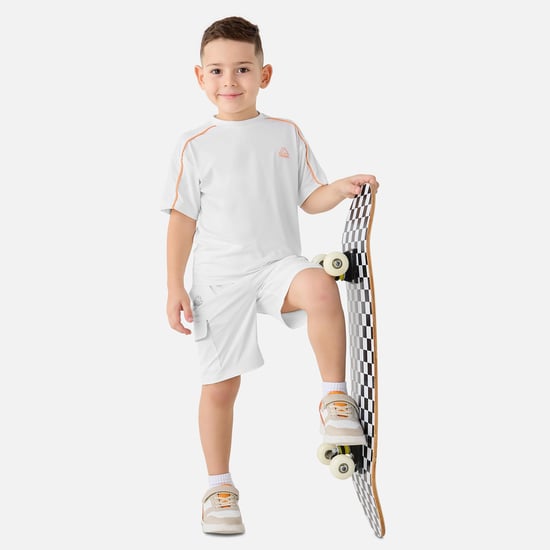 Kappa Logo Print Crew Neck T-shirt and Shorts Set