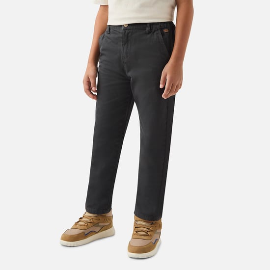 Juniors Boys' Solid Jeans with Pockets and Button Closure