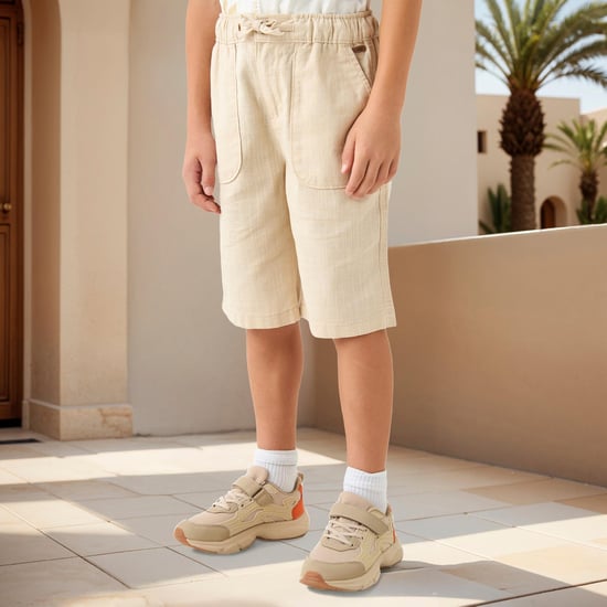 Juniors Solid Shorts with Drawstring Closure and Pockets