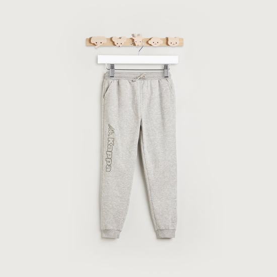 Kappa Logo Print Joggers with Pockets and Drawstring Closure