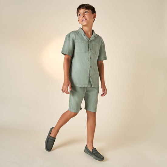 Juniors Solid Resort Shirt and Shorts Set