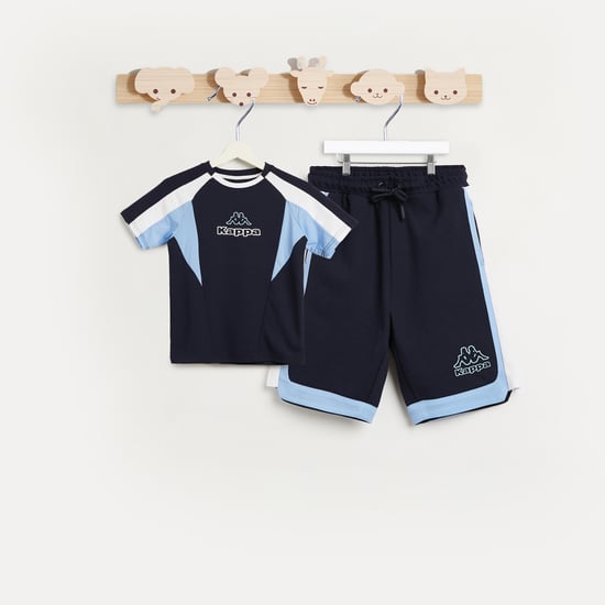 Kappa Knitted Logo Print T-shirt and Shorts Set