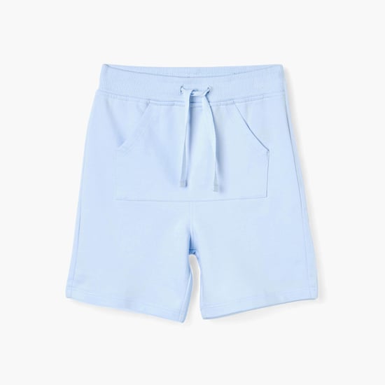 Juniors Solid Shorts with Drawstring Closure and Pockets