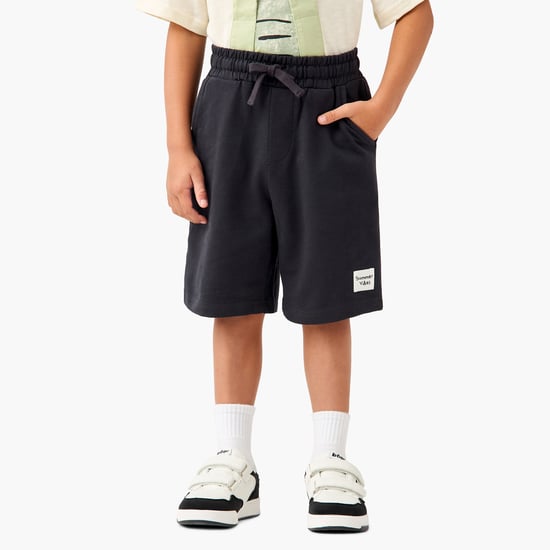 Juniors Solid Shorts with Drawstring Closure and Pockets