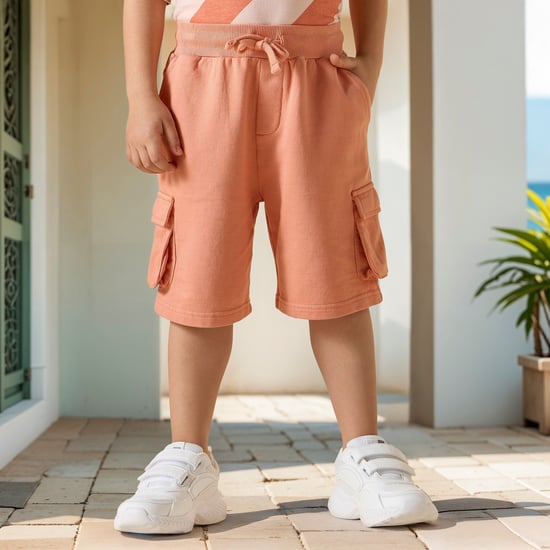 Juniors Solid Shorts with Drawstring Closure and Pockets