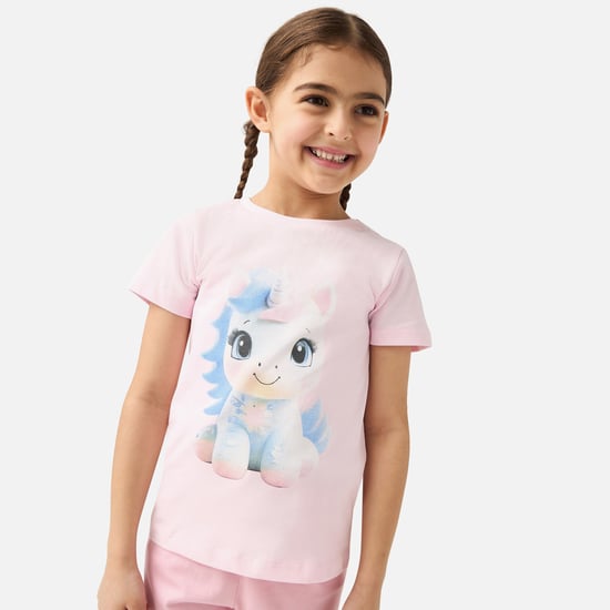 Juniors Unicorn Print T-shirt and Pyjama Set