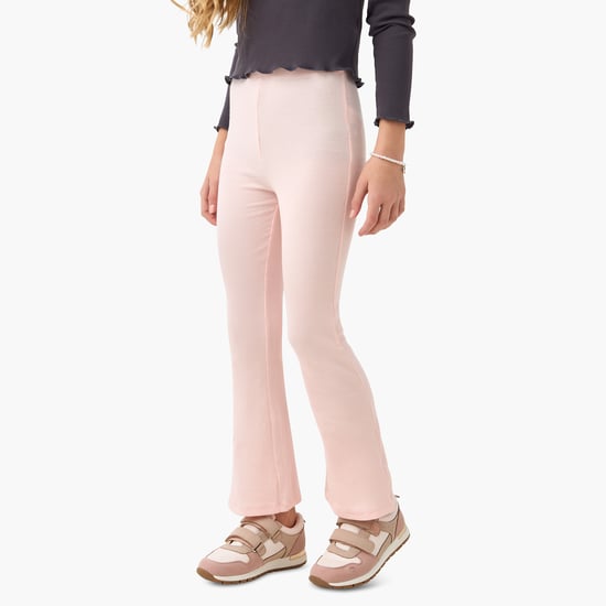 Juniors Ribbed Flared Leggings with Elasticated Waistband