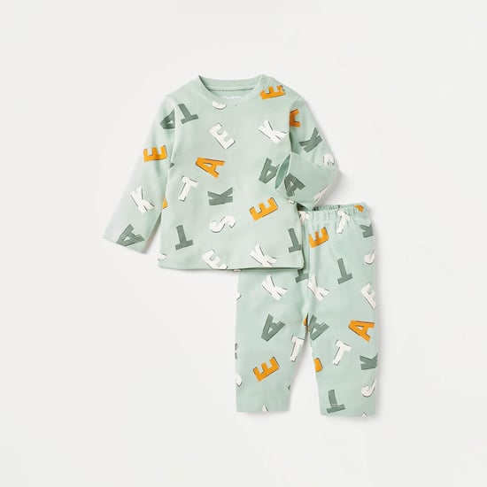 Juniors All-Over Alphabet Print T-shirt and Pyjama Set
