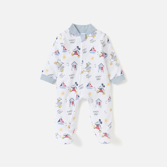 All-Over Mickey Mouse Print Closed Feet Sleepsuit