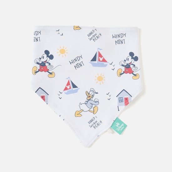 Mickey Mouse Print Bib with Velcro Closure