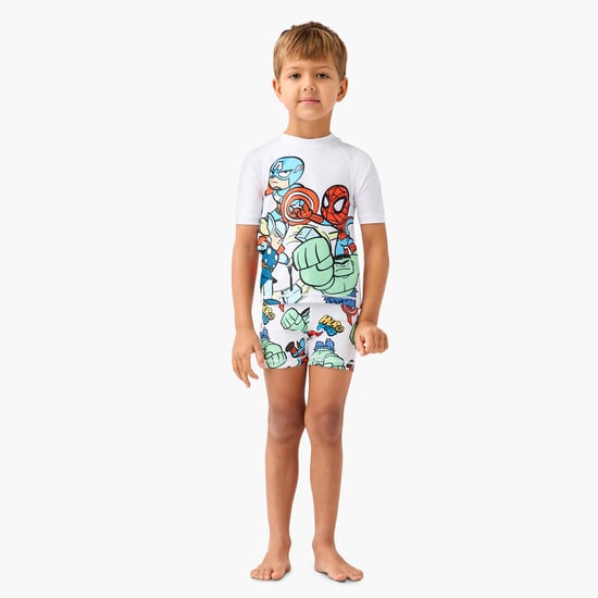 Juniors Avengers Print Swimwear Set