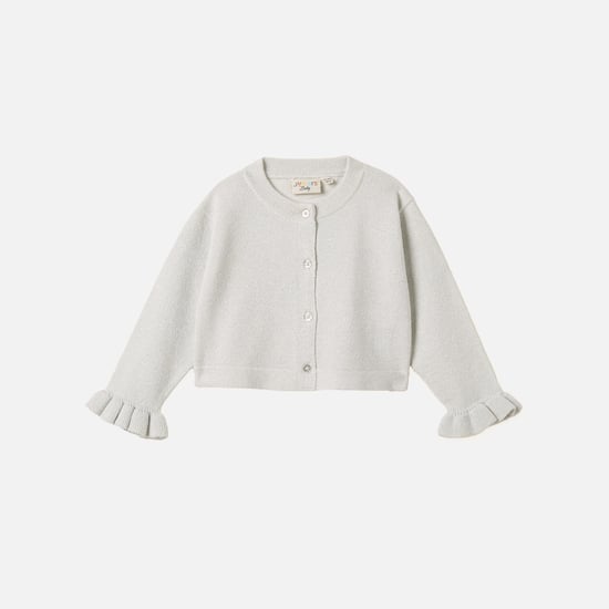 Juniors Textured Cardigan with Long Sleeves