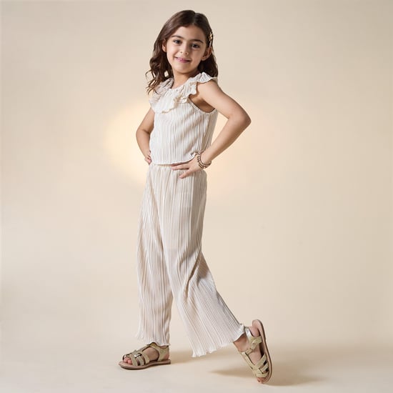 Juniors Pleated Sleeveless Top and Pants Set