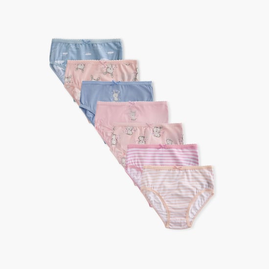 Juniors Printed Briefs with Elasticated Waistband - Set of 7