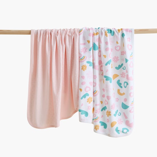 Juniors Printed Receiving Blanket - Set of 2 - 70x70 cm