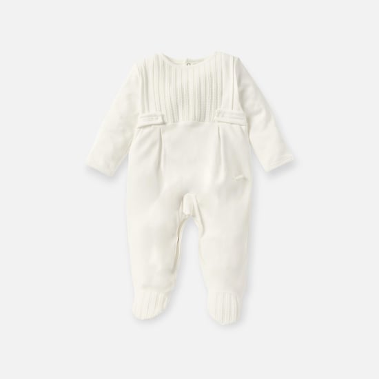 Giggles Textured Closed Feet Sleepsuit with Long Sleeves