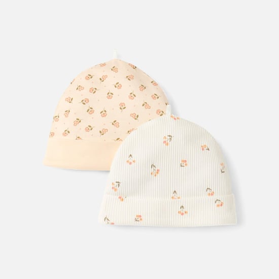 Juniors Flower Print Beanie - Set of 2