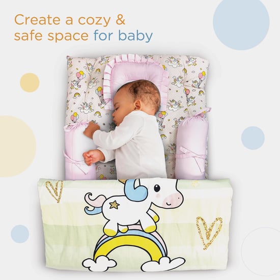 Nuluv New Born Unicorn Print Gadda Bed Set - 5 Pcs