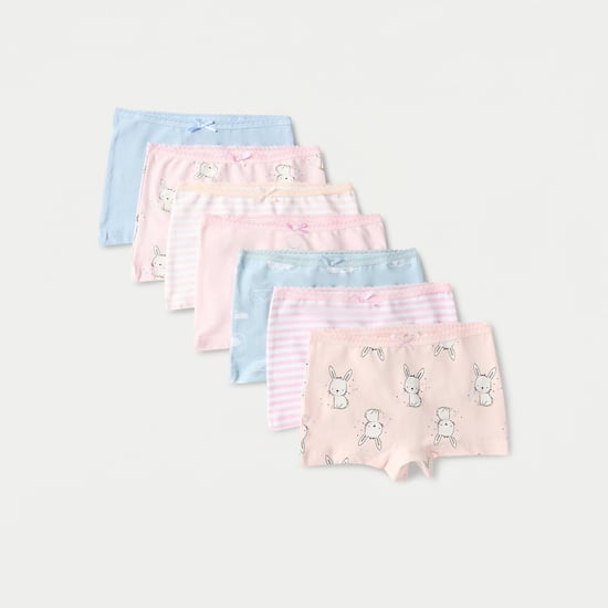 Juniors Printed Boyshorts with Lace Trim - Set of 7