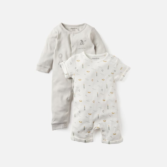 Juniors Printed Sleepsuit and Romper Set