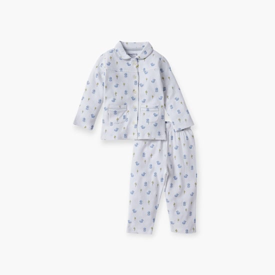 Juniors All-Over Bird Print Shirt and Pyjama Set