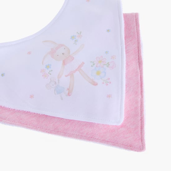 Juniors Printed Muslin Bib with Button Closure - Set of 2