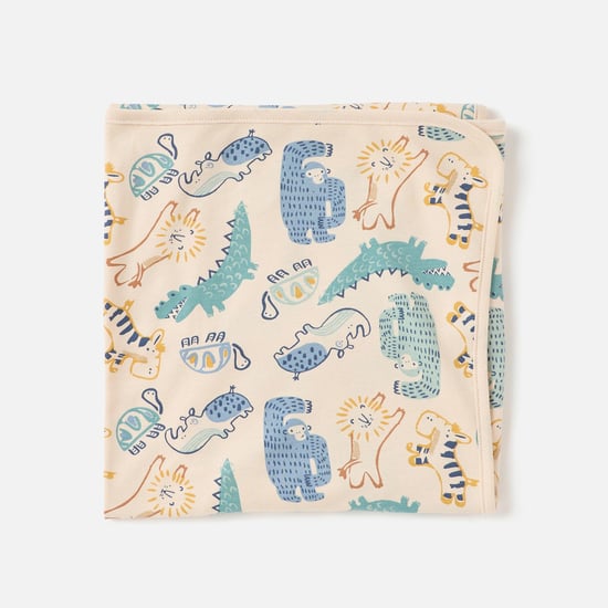 Juniors All-Over Dinosaur Print Receiving Blanket - 70x70 cm