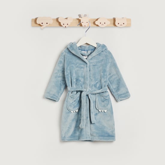 Juniors Dinosaur Hooded Bathrobe with Belt and Pockets