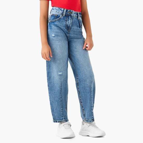 Juniors Girls Distressed Regular Fit Jeans