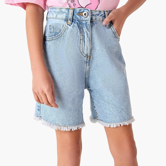 Juniors Washed Denim Shorts