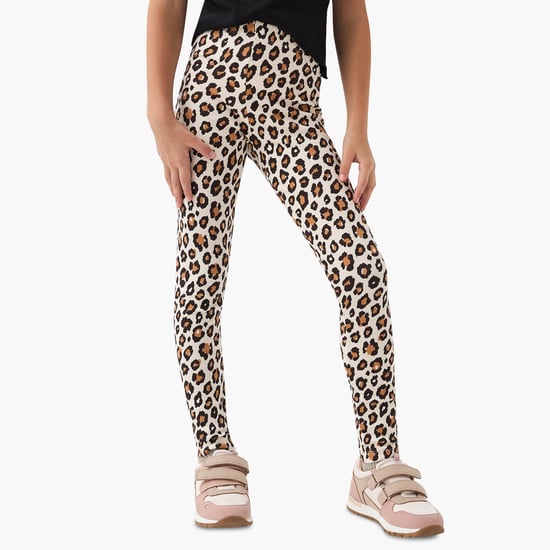 Juniors Animal Print Leggings with Elasticated Waistband