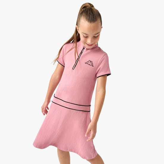 Kappa Logo Detail Polo Dress with Short Sleeves