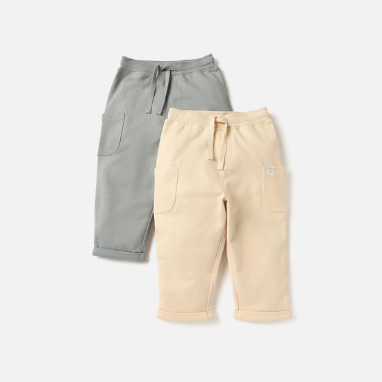 Juniors Solid Pull-On Joggers with Drawstring Closure - Set of 2
