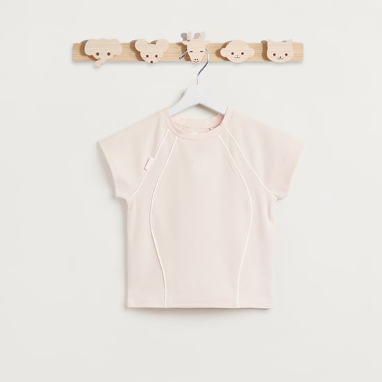 Kappa Solid Piping Detail T-shirt with Short Sleeves