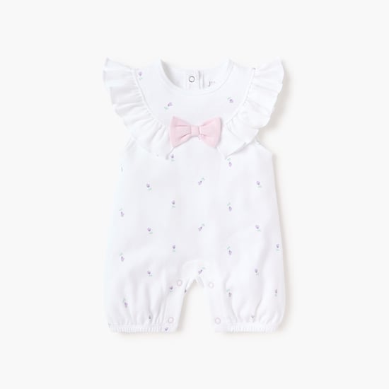 Juniors Bow Applique Sleeveless Romper